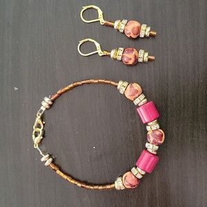 Handcrafted bracelet with matching earrings